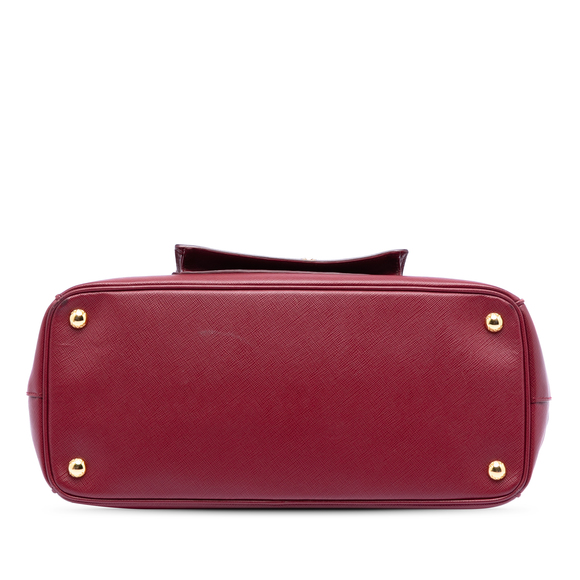 Pre-Loved Prada Saffiano Lux Galleria Double Zip Front Pocket Satchel